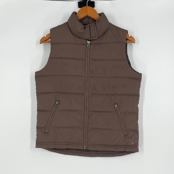 American Eagle Outfitters Jackets & Blazers - American Eagle Puffer Vest Women Medium Brown Quilted Full Zip Gorpcore Layering